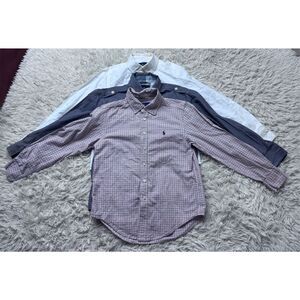 3 piece boys button down dress shirts bundle size 10-12 by Ralph Lauren & Nautic